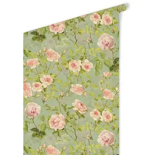 wall-art K&L Wall Art Vliestapete »Vintage Vliestapete«, Pfingstrosen Rosa Rosen, mehrfarbig, matt - bunt