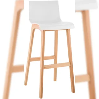 CLP Barhocker Hover 4-Fuß Gestell 1er Kunststoff Holz weiß
