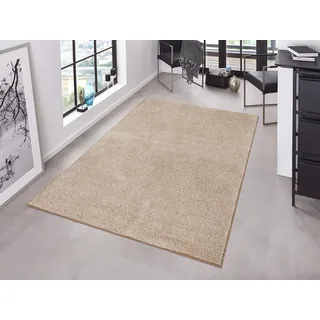 HANSE HOME Pure Teppich – Wohnzimmerteppich dichter Kurzflor Robust Schlafzimmerteppich einfarbig Modern für Esszimmer, Wohnzimmer, Kinderzimmer, Flur, Schlafzimmer, Küche – Taupe Creme, 140x200cm
