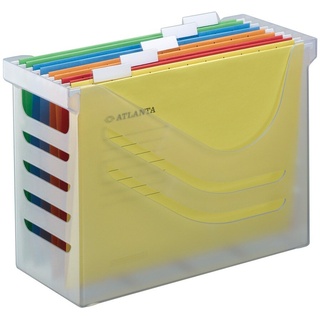 Silky Touch Office Box, Jalema 2658026000, Hängeregister inklusiv 5 Hängemappen A4, farbig sortiert, transluszent weiß