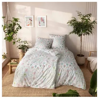 Estella Bettwäsche Estella Bio Mako Satin Bettwäsche 155x220 Jamiro gras Mandala Kreise, Bio Mako-Satin, 2 teilig bunt