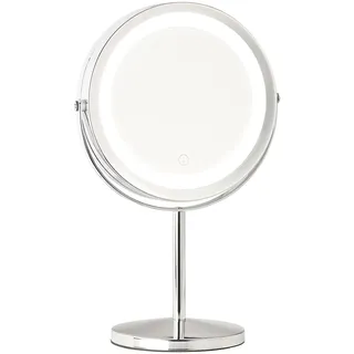 Sichler Beauty Standspiegel: LED-Kosmetikspiegel, 2 Spiegelflächen, Akku, 3X / 7X Vergrößerung (Kosmetikspiegel mit Licht, Kosmetikspiegel beleuchtet, Badezimmer)