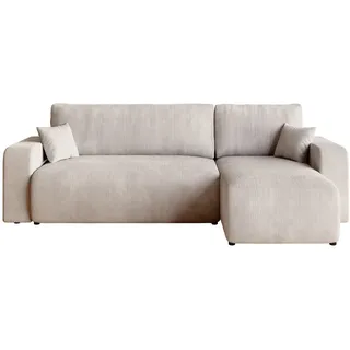 bromarkt Ecksofa, PUMI Schlaffunktion Bettkasten L-Form, 125x200 cm Vanilla - Creme,
