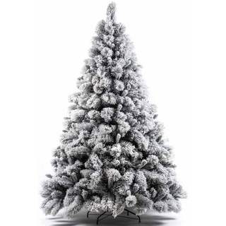 BAKAJI Aspen Großer Weihnachtsbaum mit Schneefang, sehr dick, grüne Kiefer, Kreuzsockel aus Metall, faltbar, sehr hohe Qualität, Zweige mit Schnee, einfache Montage mit Steckzweigen (210 cn)