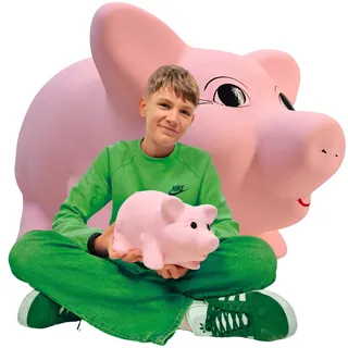 Sparschwein in Rosa XL Spardose aus Keramik, ohne Öffnung, handbemalt – zum Zerbrechen statt Öffnung – dekorative Sparbüchse ohne Boden, Geschenk für Erwachsene & Kinder, Statement-Deko