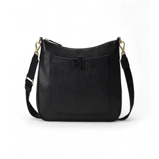 Lauren Ralph Lauren für Damen. 431970152001 Cameryn Crossbody Tasche aus genarbtem Leder schwarz (OSFA), Lässig