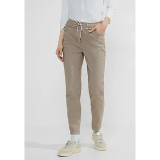 Chinohose CECIL Gr. XL (44), Länge 28, beige (simply beige) Damen Hosen Röhrenhosen mit Kordel