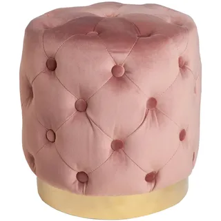 Eleganter Hocker MODERN BAROCK 37cm altrosa gold Samt Sitzhocker Samthocker