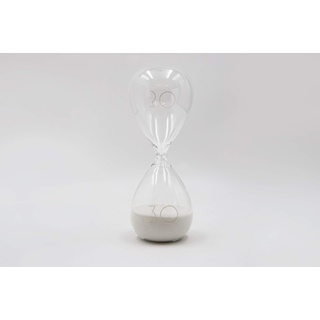 Mascagni Sanduhr 30 Minuten, aus Glas, mit weißem Sand, dunkel, 8 x 20 cm