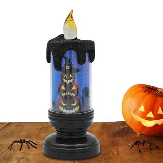 Aibyks Halloween-LED-Kerzen,Flackernde flammenlose Kerzen | Flammenlose Kerzen, batteriebetrieben, Halloween-Mittelstücke für Tische, Schädel-Kürbis-Skelett-Elemente