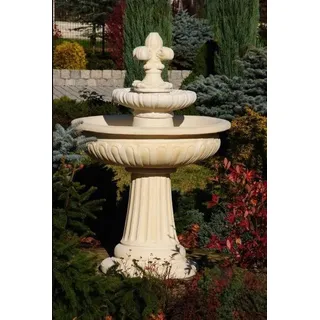 JVmoebel Gartenbrunnen Handgefertigter Gartenbrunnen aus hochwertigem Stein mit Fontaine, (1 tlg), Made in Europa weiß