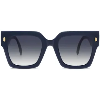 SOJOS Sonnenbrille Damen Groß Vintage Retro Quadratisch Cateye Rahmen UV400 Schutz Klassische Outdoor Moderne eckig Übergroß Sonnenbrillen SJ2194 mit C8 Milchig Blau/Milchig Rot Rahmen - 50-23-152