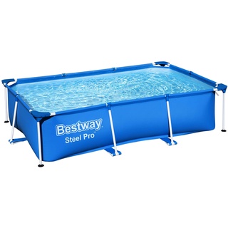 Bestway Steel Pro Frame Pool ohne Pumpe 259 x 170 x 61 cm, blau, eckig