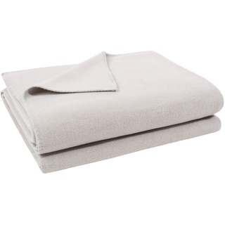 Zoeppritz Soft-Fleece-Decke Polarfleece-Decke mit Häkelstich, flauschige Kuscheldecke, Farbe: 090 clay, Maße: 160x200 cm, 103291-090-160x200