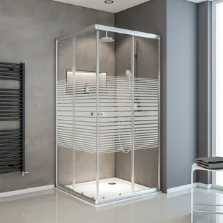 Schulte  Sunny Eckeinstieg 75-90 x 75-90 x 180 cm silber/Glasdekor EP1944216972