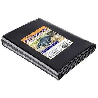 PROMORE Polyethylen Folie Schwarz 2 x 3M 0,1mm 100g/m2 100μm PE Hochbeetfolie Baufolie Abdeckfolie Gewächshausfolie Plastikfolie Reißfest Gartenfolie für Gartenarbeit Treibhaus Folientunnel