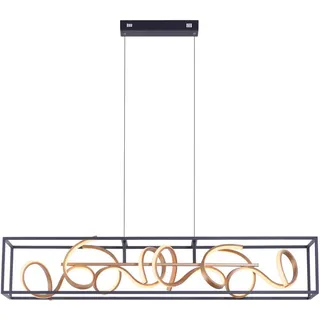 Paul Neuhaus Led-Hängeleuchte Selina, Schwarz, Metall, Kunststoff, rechteckig,rechteckig, 25x25x114.5 cm, Lampen & Leuchten, Innenbeleuchtung, Leuchten nach Räumen, Esstischlampen