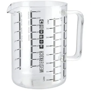 Meisterkoch Messbecher 1L  Optimus , transparent/klar , Glas , Maße (cm): H: 15  Ø: 10.6