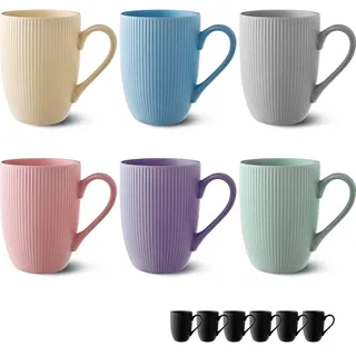 Cosumy Kaffeetassen 6er Set Modern Pastellfarben - Einzigartiges | Gr.: onesize