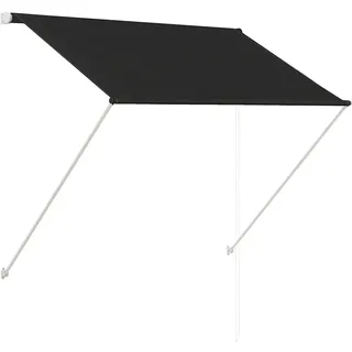 vidaXL Markise, Klemmmarkise Einziehbar, Sonnenschutz für Fenster Terrasse Balkon, Balkonmarkise Fallarmmarkise Fenstermarkise, 100×150cm Anthrazit