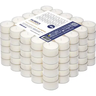 Horeca Candles - Theelichter Transparente Hülle - 8 Stunden Brenndauer - Weiß - 200 Stück Klar Teekerzen - Ohne Duft - Kerzen in Durchsichtigem Behälter