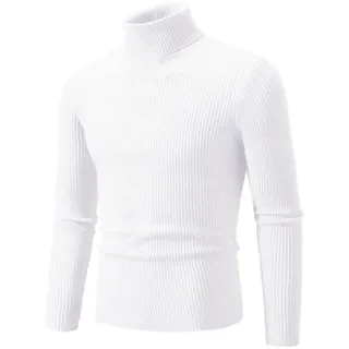 Liyinco Rollkragenpullover für Herren Winter Warme gestrickte einfarbige Pullover Herren Slim Fit lässiger Rollkragen-Strick Herrenpullover für den Herbst