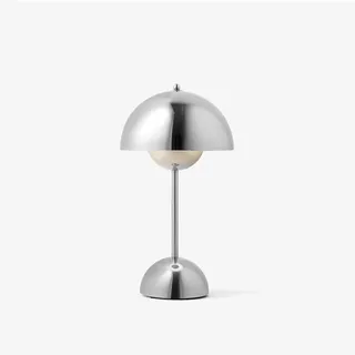 Bammare Kabellos Touch Control Tischlampe, 3 Farben Dimmbare Wiederaufladbare LED Tischlampe, Dekorative Nordeuropa Flowerpot Schreibtischlampe für Schlafzimmer Wohnzimmer Restaurant Bar (Silber)