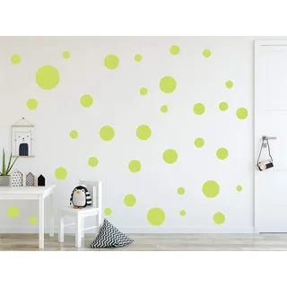 Timalo® XL Aufkleber Punkte Wandtattoo Kinderzimmer bunte große Kreise Pastell Uni Matt Wandsticker | 73081-pastellgruen-120