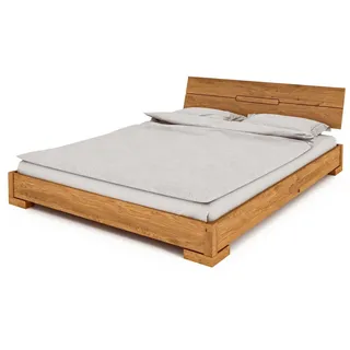 byoak Bett VENTO E-9 140 x 220 aus Massivholz, mit Holzkopfteil, Naturgeölt
