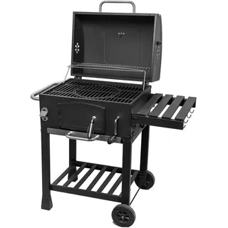 ACTIVA Grill Gusseisen Grillwagen Angular, Schwarz, Holzkohlegrill, 103 x 64,5 x 104 cm - Barbecue Grillwagen