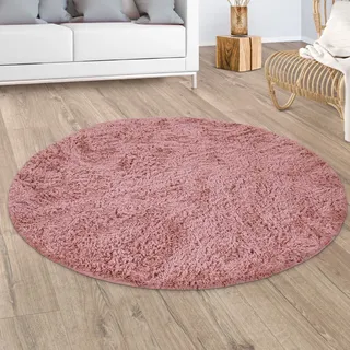 Paco Home Silky 591 Hochflorteppich Ø 80 cm Lila