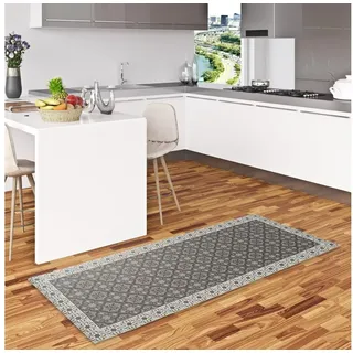 Pergamon Küchenläufer Vinyl Teppich Küchenläufer Evora Fliesenoptik, Rechteckig, Höhe: 5 mm grau 49 cm x 140 cm x 5 mm