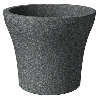 Scheurich Pflanzkübel rund Stone  (Außenmaß  (Ø x H): 39 x 33,2 cm, Kunststoff, Schwarz granit)