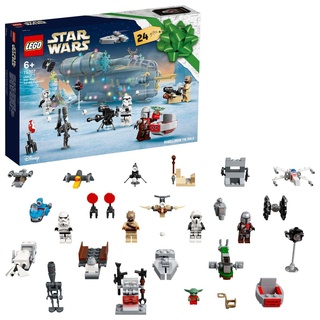 LEGO 75307 Star Wars Adventskalender 2021 Bausatz Mandalorianer Weihnachtsgeschenke für Kinder ab 6 mit Baby Yoda Minifigur