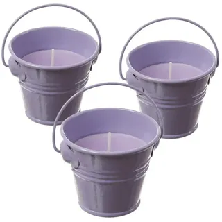 MARELIDA Duftkerzen Citronella Garten Balkon Outdoorkerzen im Metalleimer 3St.