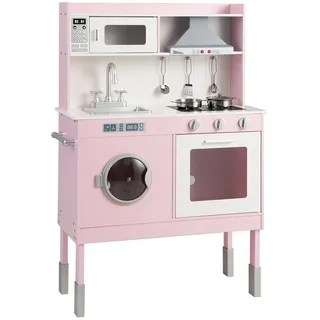 KOMFOTTEU Spielküche Kinderküche MFD, mit Licht- & Soundeffekt für Kinder ab 3 rosa 29.5 cm x 101 cm