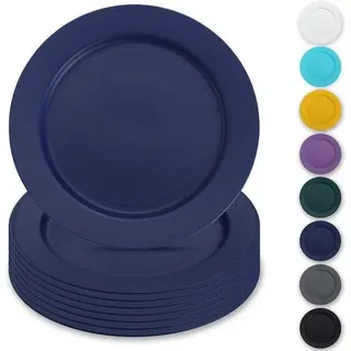 Teller Kunststoff Set 8 25cm Mehrweg Speiseteller Picknick 4.euro Blau