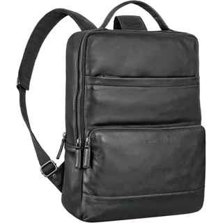 STILORD "Henning Großer Lederrucksack Herren Echtleder Laptoprucksack mit 16 Zoll Laptop-Fach Großer Arbeitsrucksack Herren Leder Business Rucksack für Büro und Reisen Farbe:schwarz