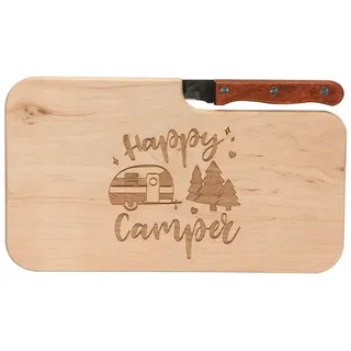 Spruchreif® Brotschneidebrett Brotzeitbrett mit Gravur · Holzbrett mit Messer · Outdoor Geschenke