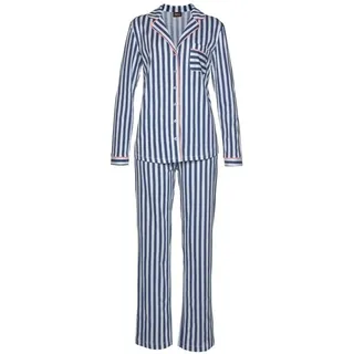 H.I.S. Pyjama gestreift Blau/Weiß 44/46