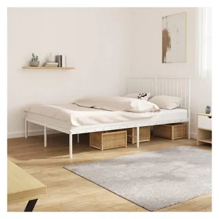 vidaXL Bettgestell 140 x 200 cm Weiß
