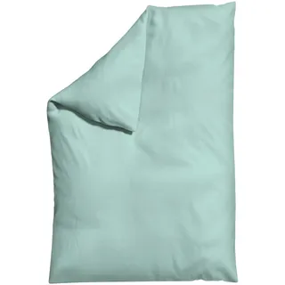 schlafgut Woven Satin Uni Baumwolle Petrol Light 135 x 200 cm