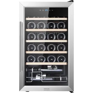 Cecotec Getränkekühlschrank - 24 Flaschen Bolero GrandSommelier 2450 Inox Compressor. Einstellbare Temperatur von 5-18°C, Hohe Leistung, Leiser Betrieb und vibrationsfrei
