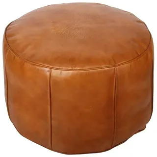 Casa Moro Pouf Marokkanisches Leder Sitzkissen Asli Orange Groß XL Bodenkissen (Pouf mit Füllung, Handgefertigt), Echtleder Hocker Polsterhocker für einfach schöner Wohnen MO4148 orange