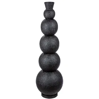 Casablanca modernes Design Casablanca Deko Vase groß Bodenvase - Moderne Vase XL aus Eisen - Wohnzimmer Dekoration Vase für Pampasgras Blumen - Farbe: Schwarz Höhe 76 cm