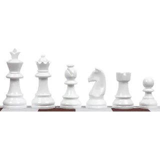 Sunrise Chess & Games Staunton 6 Schachfiguren, Kunststoff (König 95 mm) - schneeweiß