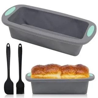 Brotbackform Silikon, 1 Bürste + 1 Spachtel Set Brotbackformen, Kastenbackform Backformentoast backform Kastenform Brot für Kuchen & Brote