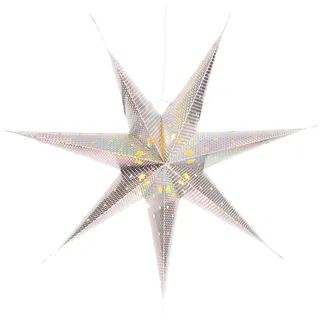 com-four® LED Deko Stern silberfarben, Weihnachtsdekoration Stern | LED-Beleuchtung zum Aufhängen - warm-weiß
