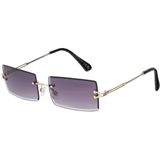 BEZLIT Damen Herren Sonnen Brille Modern Rechteckig Verlaufs Glas 30565 Goldfarben Lila Weiß - Einheitsgröße