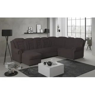 Wohnlandschaft HOME AFFAIRE "Boston U-Form" Sofas Gr. B/H/T: 333 cm x 102 cm x 216 cm, Microfaser bedruckt, langer Schenkel rechts-Recamiere links, Ohne Bettfunktion-ohne Schubkasten, braun (earth) Wohnlandschaften Gemütliche Wohnlandschaft mit hoher Rückenlehne in klassischem Design